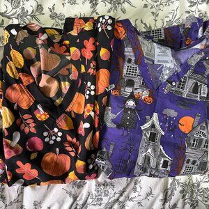Bundle of 3 Fall Halloween Scrub tops